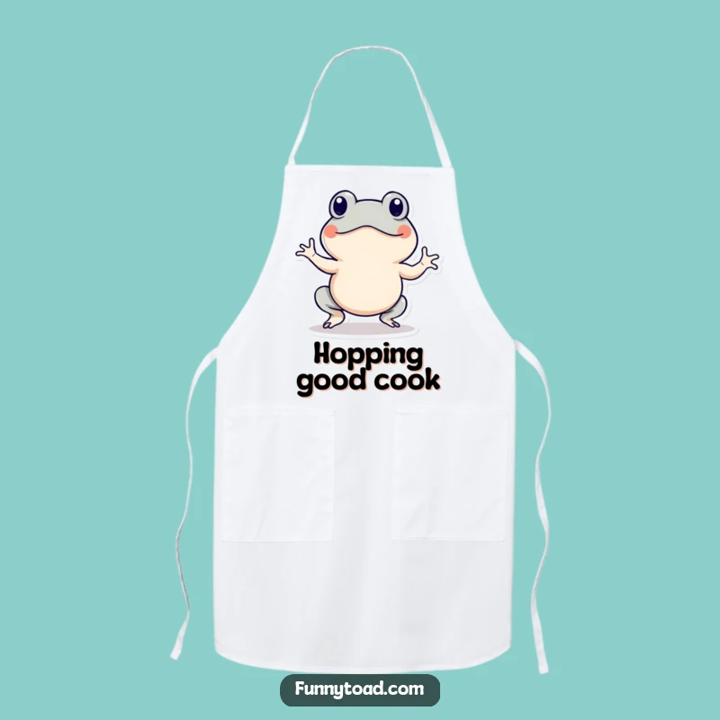 Funny Hopping Toad Apron: Chef's Energetic Amphibian, Hilarious Kitchen Wear
