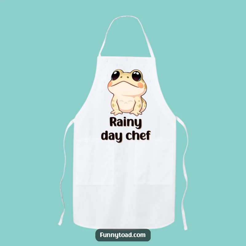 Funny Rainy Day Toad Apron: Chef's Expressive Amphibian, Hilarious Kitchen Wear