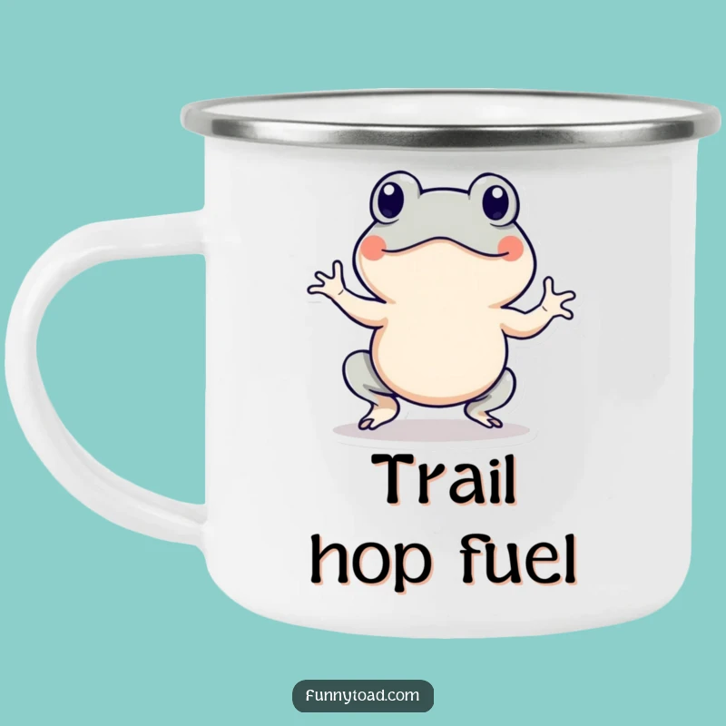 Funny Hopping Toad Camping Mug: Energetic Amphibian Cup, Hilarious Outdoor Gear