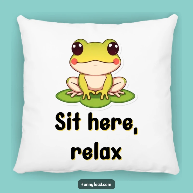 Funny Toad Pillow: Cozy Lily Pad Amphibian Cushion, Cute and Humorous Accent Decor