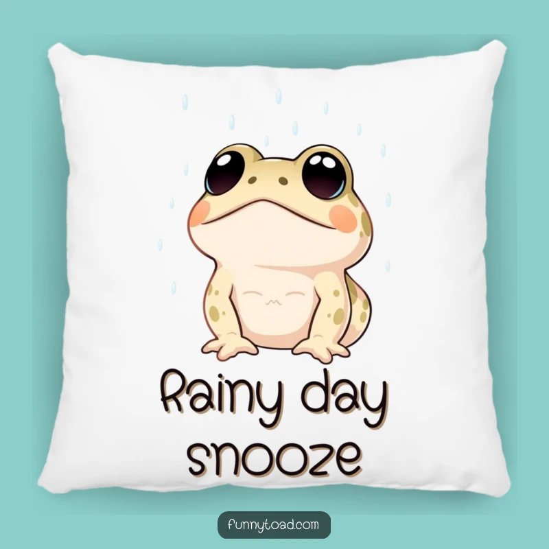 Funny Rainy Day Toad Pillow: Cozy Expressive Eyes, Cute Humorous Accent Decor