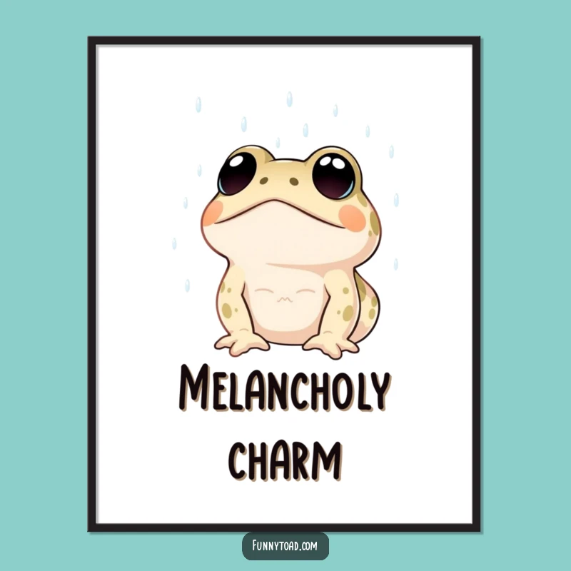 Funny Rainy Day Toad Poster: Expressive Eyes Art, Hilarious Wall Decor Piece