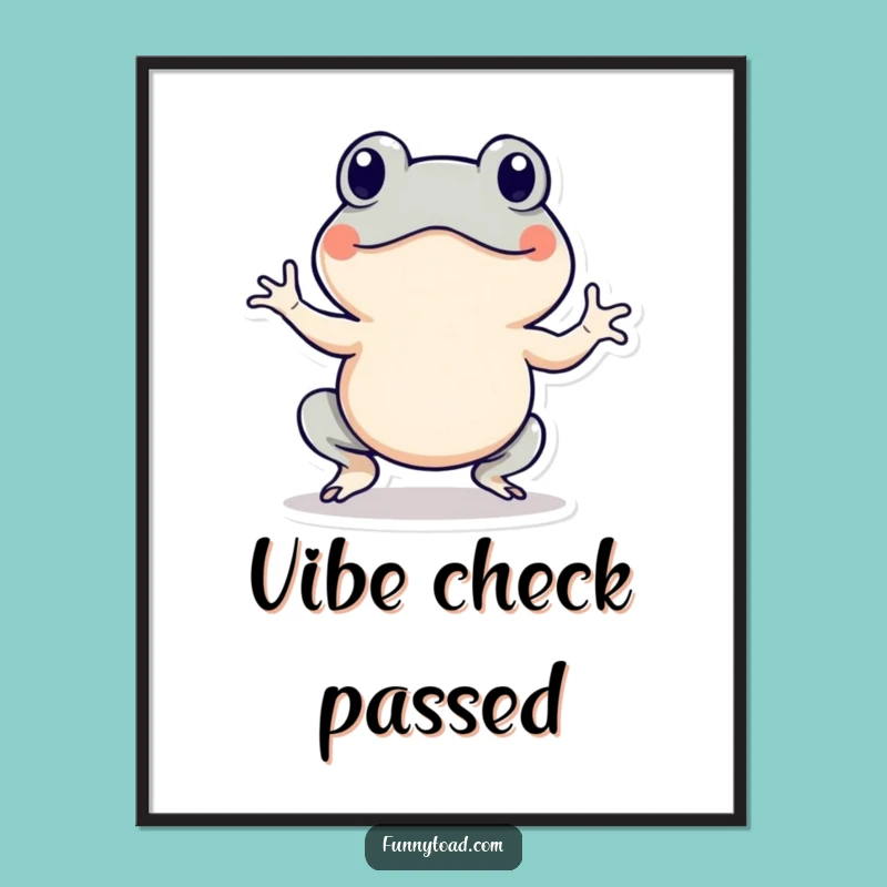 Funny Hopping Toad Poster: Energetic Amphibian Art, Hilarious Wall Decor Piece