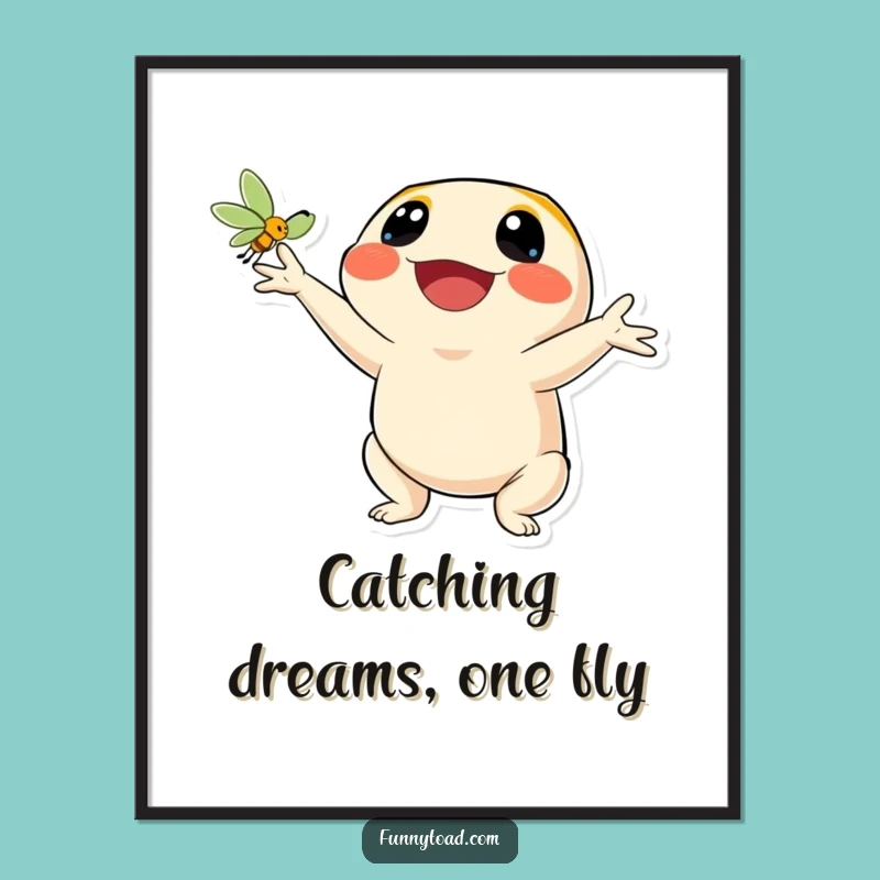 Funny Free Printable Wall Art: Happy Toad Catches Fly, Hilarious Downloadable Decor