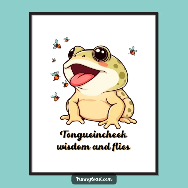 Free Printable Funny Wall Art: Juggling Toad Flies, Humorous Home Decor Downloadable Art