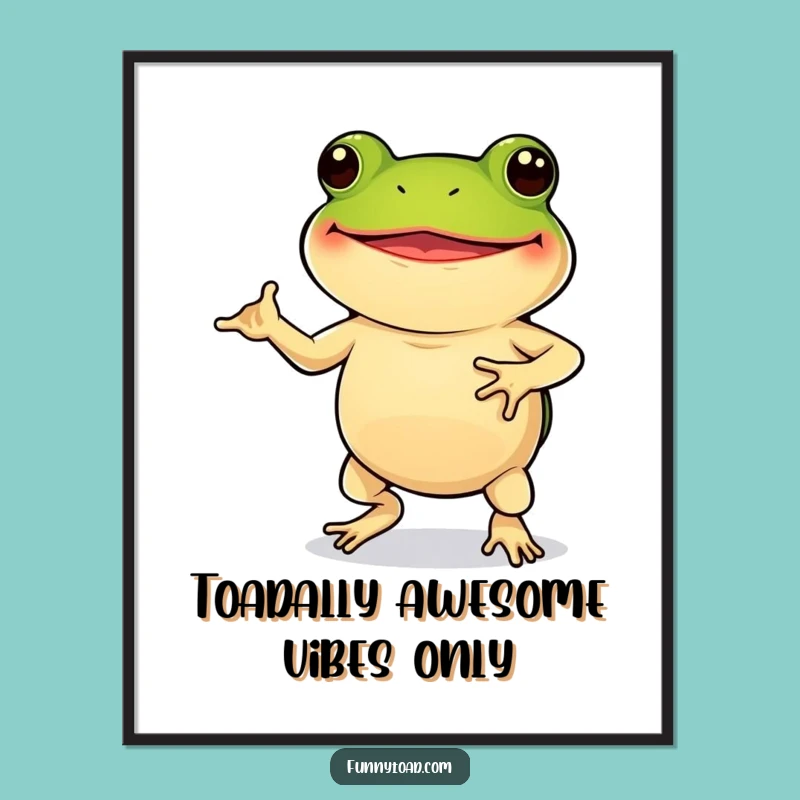 Free Printable Funny Wall Art: Silly Dancing Toad, Humorous Home Decor Downloadable Art