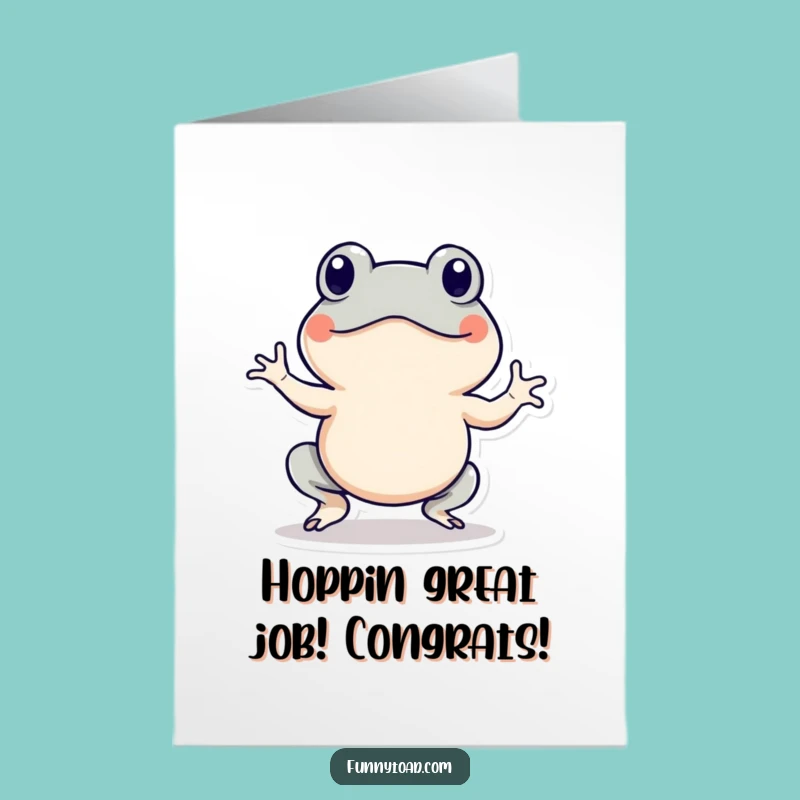 Free Printable Congrats Card: Energetic Toad Hopping, Downloadable Celebration Gift
