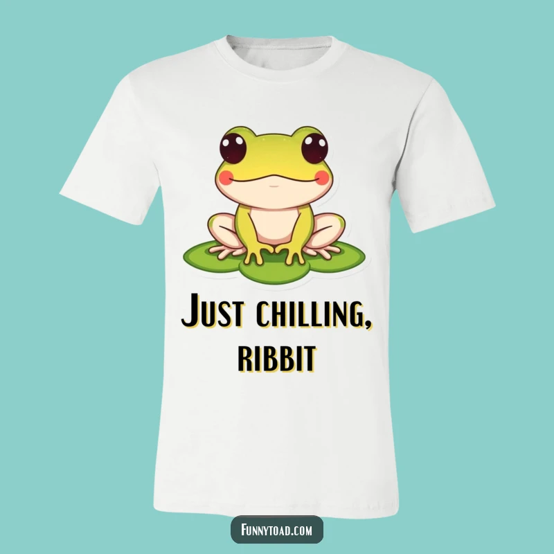 Funny Toad T-Shirt: Stylized Amphibian on Lily Pad, Hilarious and Cute Casual Wear