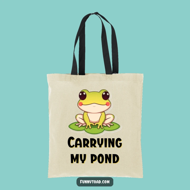 Funny Toad Tote Bag: Stylish Lily Pad Amphibian, Perfect for Groceries and Giggles