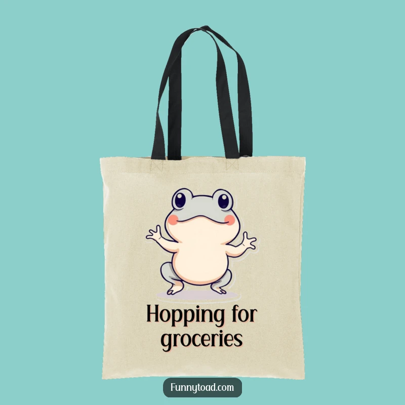 Funny Hopping Toad Tote Bag: Energetic Amphibian Style, Practical Hilarious Gift